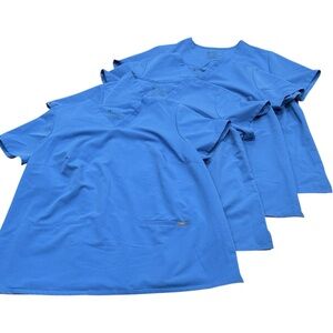 FIGS Technical Collection Scrubs Lot of 4 Top / Shirt Blue Size 3XL